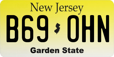 NJ license plate B69OHN
