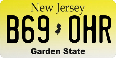 NJ license plate B69OHR