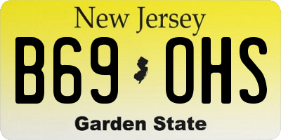 NJ license plate B69OHS