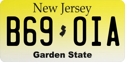 NJ license plate B69OIA