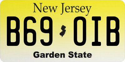 NJ license plate B69OIB