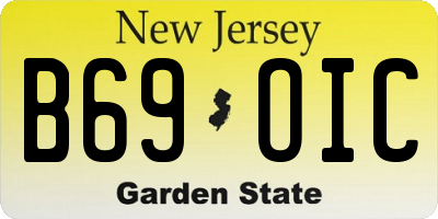 NJ license plate B69OIC