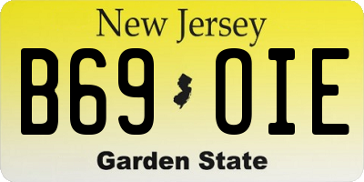 NJ license plate B69OIE