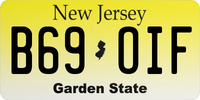 NJ license plate B69OIF