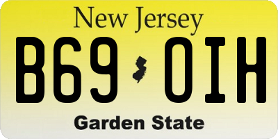 NJ license plate B69OIH