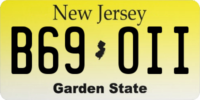 NJ license plate B69OII