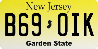 NJ license plate B69OIK