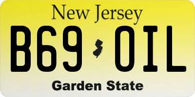 NJ license plate B69OIL