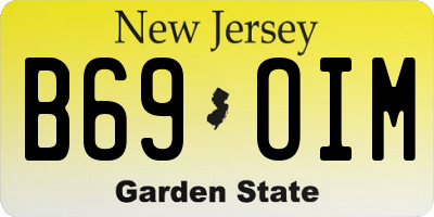 NJ license plate B69OIM