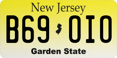NJ license plate B69OIO