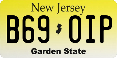 NJ license plate B69OIP