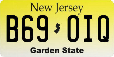 NJ license plate B69OIQ