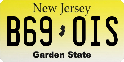 NJ license plate B69OIS