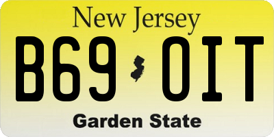 NJ license plate B69OIT