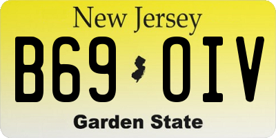 NJ license plate B69OIV