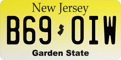 NJ license plate B69OIW