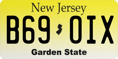 NJ license plate B69OIX