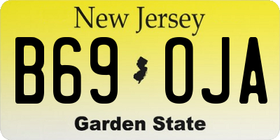 NJ license plate B69OJA