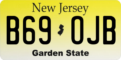 NJ license plate B69OJB