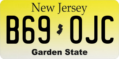 NJ license plate B69OJC