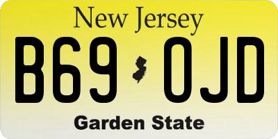 NJ license plate B69OJD