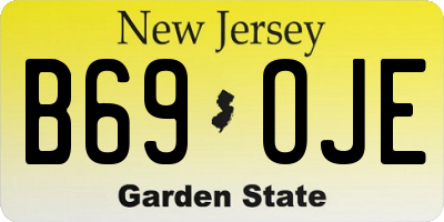 NJ license plate B69OJE