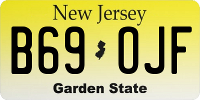 NJ license plate B69OJF