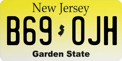 NJ license plate B69OJH