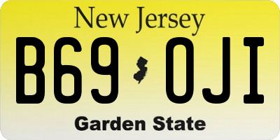 NJ license plate B69OJI