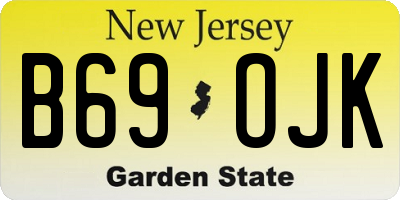 NJ license plate B69OJK
