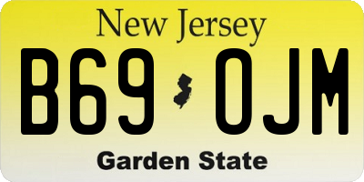 NJ license plate B69OJM