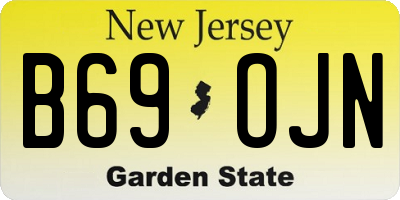 NJ license plate B69OJN