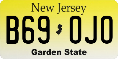 NJ license plate B69OJO