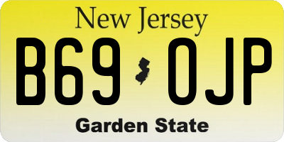 NJ license plate B69OJP