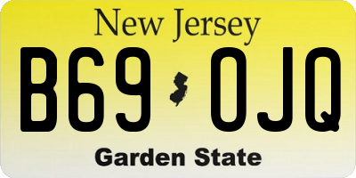 NJ license plate B69OJQ