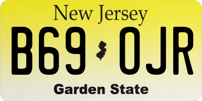 NJ license plate B69OJR