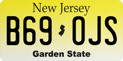 NJ license plate B69OJS