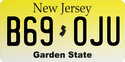 NJ license plate B69OJU
