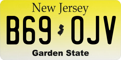 NJ license plate B69OJV