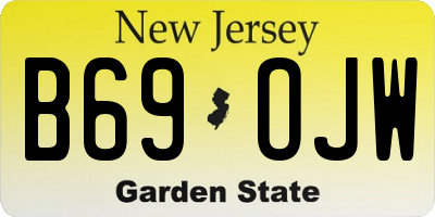 NJ license plate B69OJW