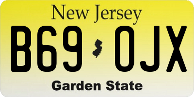 NJ license plate B69OJX