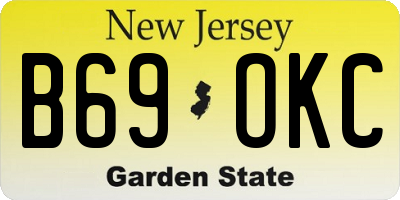 NJ license plate B69OKC