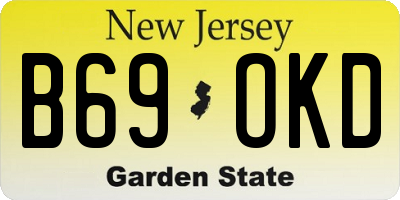 NJ license plate B69OKD