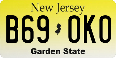 NJ license plate B69OKO