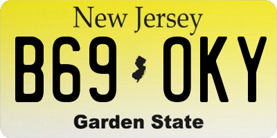 NJ license plate B69OKY