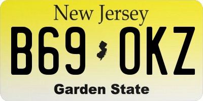 NJ license plate B69OKZ
