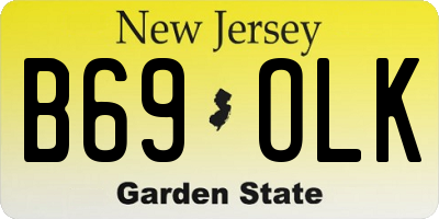 NJ license plate B69OLK