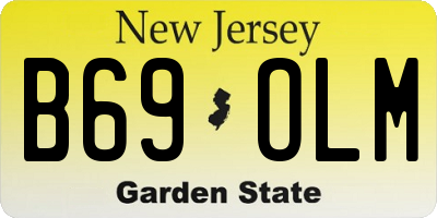 NJ license plate B69OLM