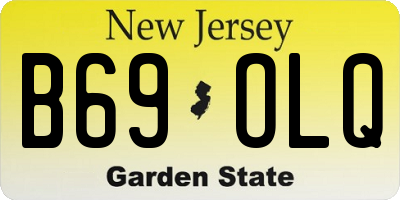 NJ license plate B69OLQ