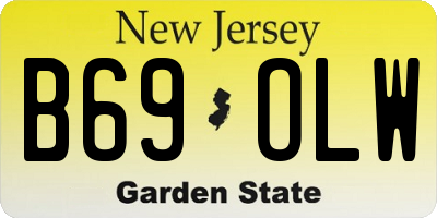 NJ license plate B69OLW